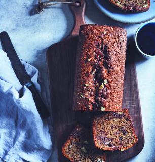 banana bread with spelt flour and flaxseed       