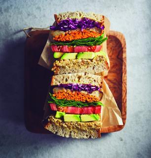 mega veggie sandwich to go,  for two