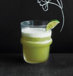 pisco sour coriandre, lime et agave     